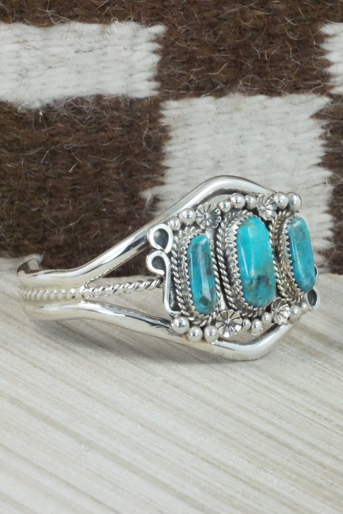 Turquoise & Sterling Silver Bracelet - Donavan Nez