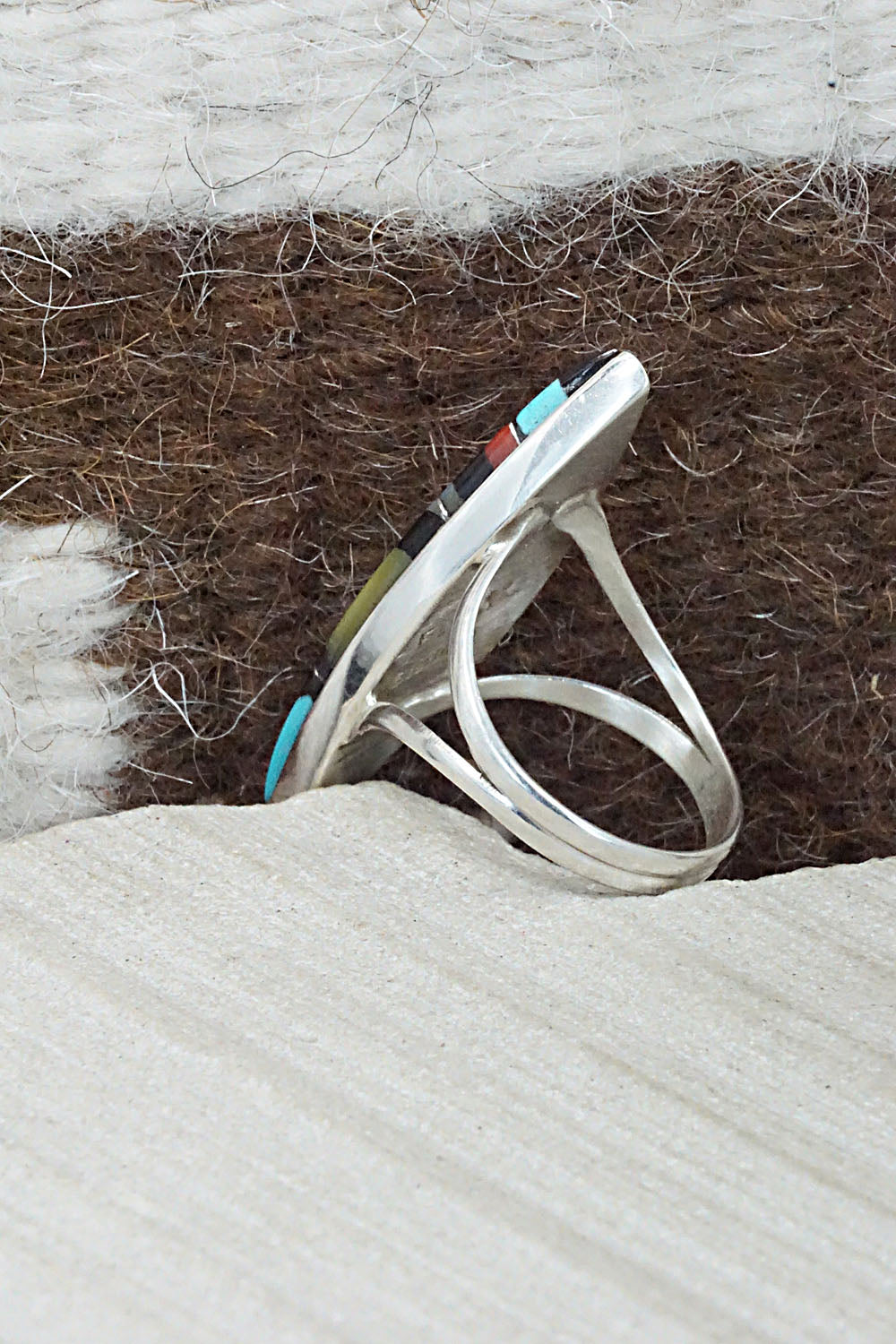 Multi Stone & Sterling Silver Ring - Cleo Kallestewa - Size 8