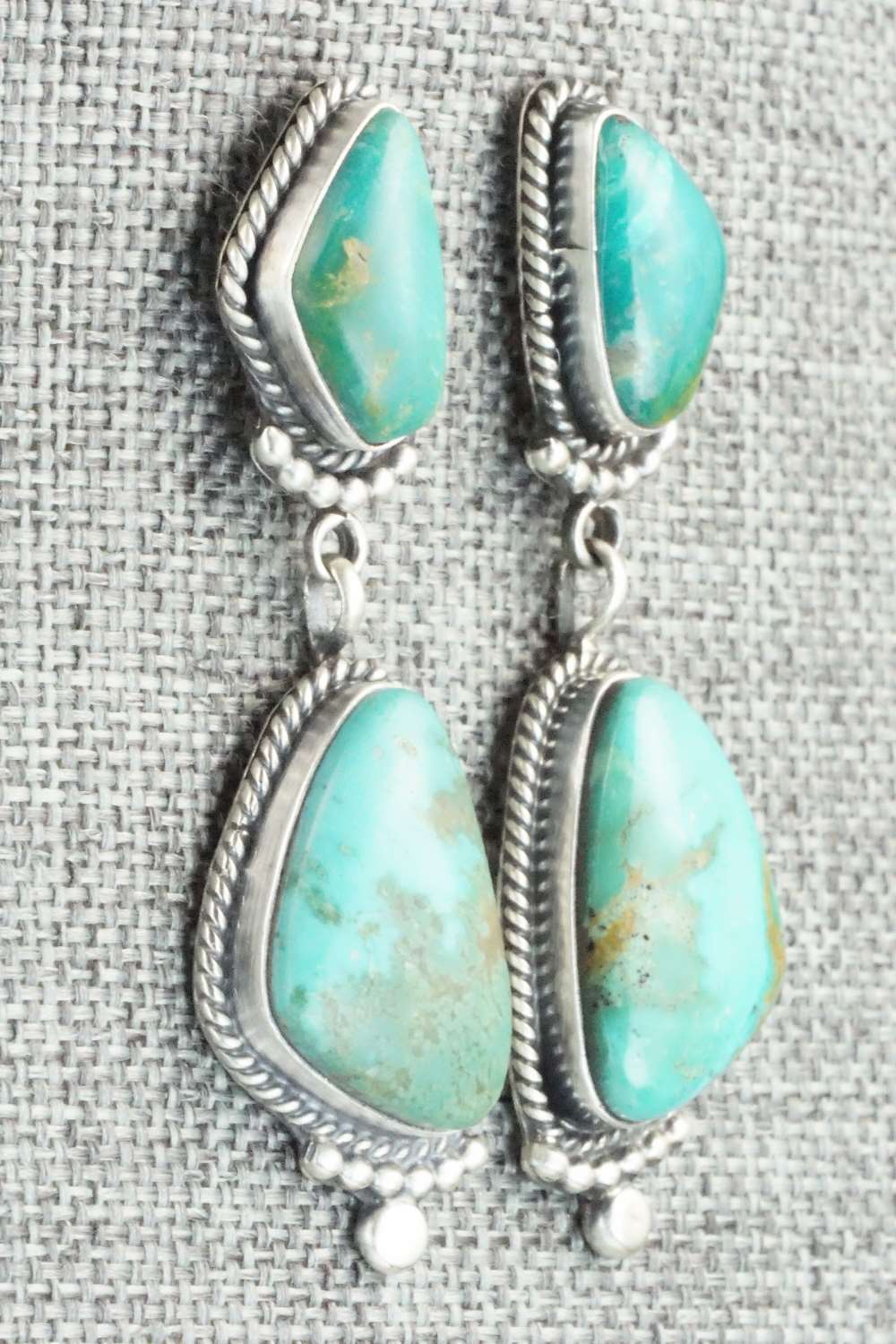 Turquoise & Sterling Silver Earrings - Verley Betone