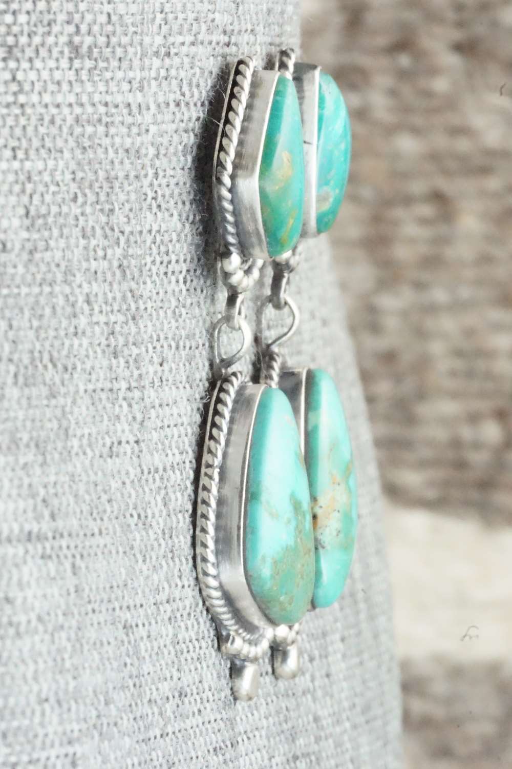 Turquoise & Sterling Silver Earrings - Verley Betone
