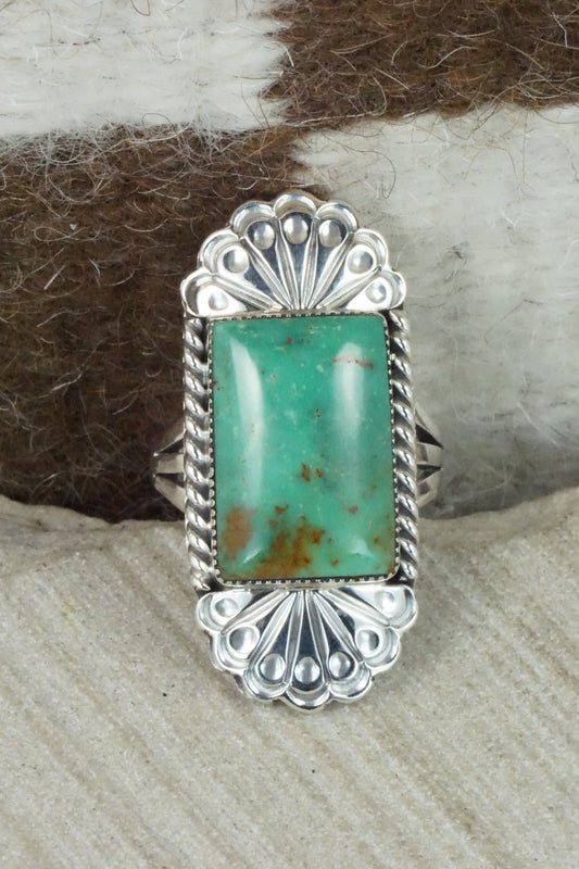 Turquoise & Sterling Silver Ring - Sheena Jack - Size 9