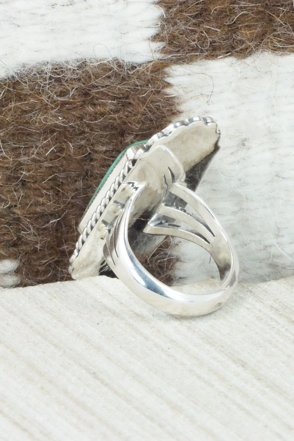 Turquoise & Sterling Silver Ring - Sheena Jack - Size 9