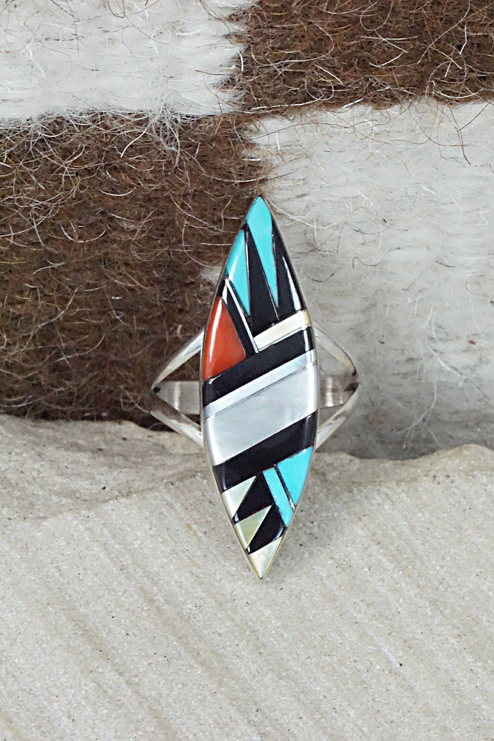 Multi Stone & Sterling Silver Ring - Cleo Kallestewa - Size 8