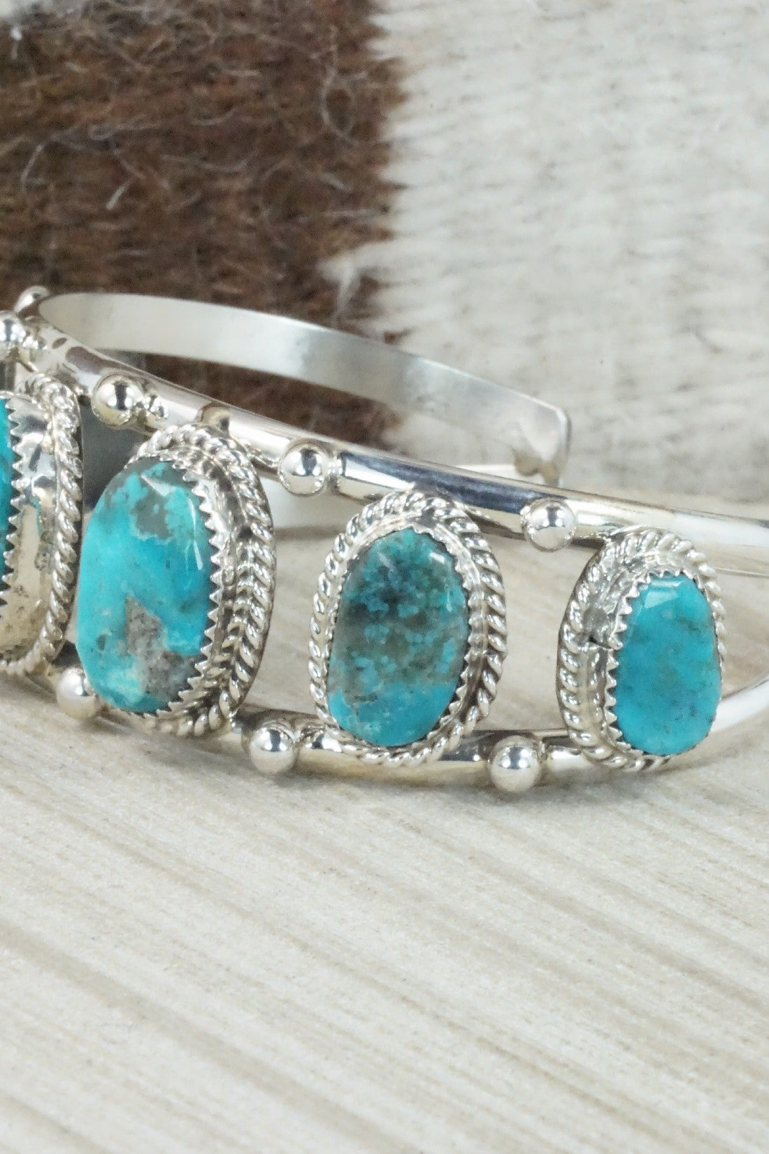 Turquoise & Sterling Silver Bracelet - Donavan Nez