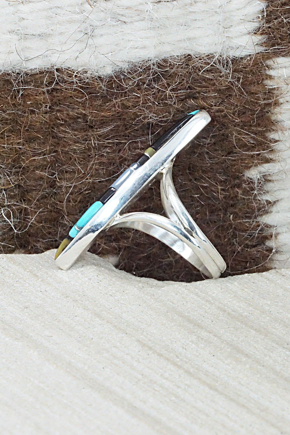 Multi Stone & Sterling Silver Ring - Cleo Kallestewa - Size 8