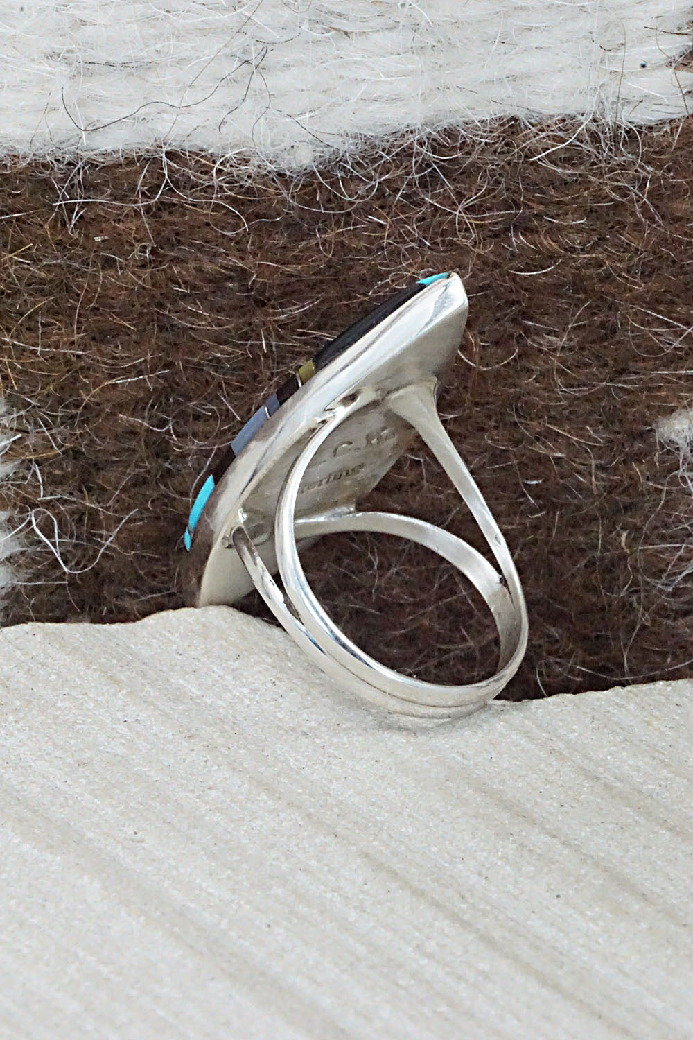 Multi Stone & Sterling Silver Ring - Cleo Kallestewa - Size 8