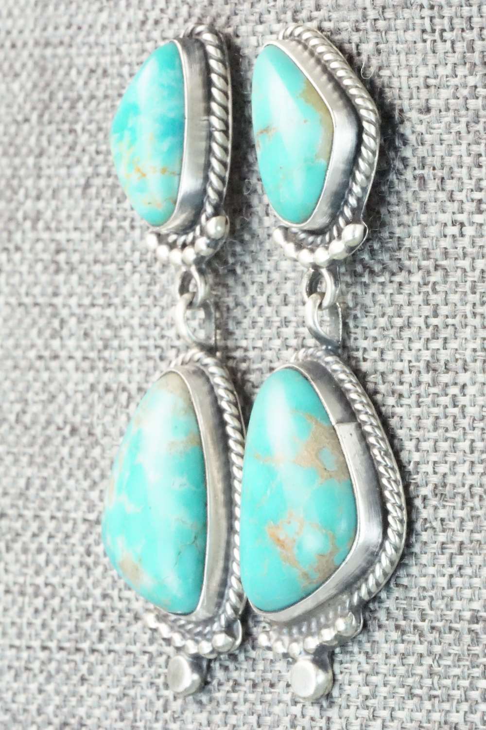 Turquoise & Sterling Silver Earrings - Verley Betone