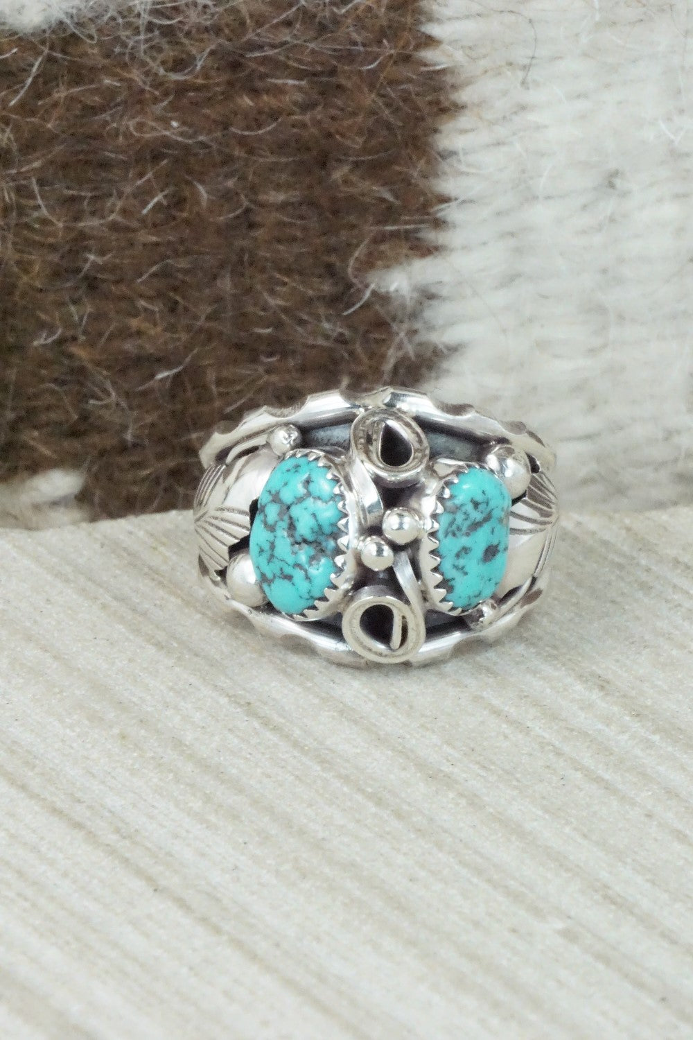 Turquoise & Sterling Silver Ring - Max Calladitto - Size 12