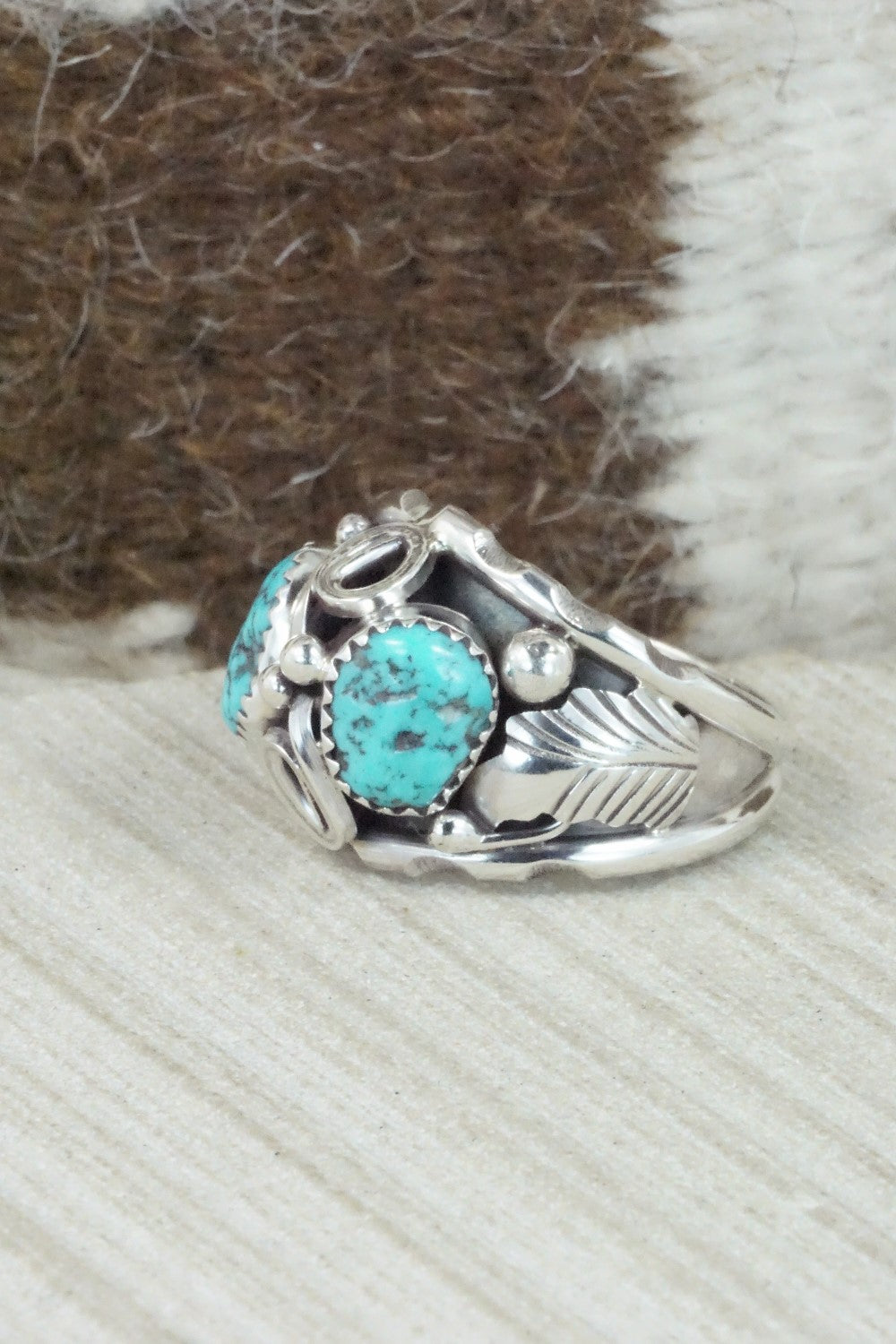 Turquoise & Sterling Silver Ring - Max Calladitto - Size 12