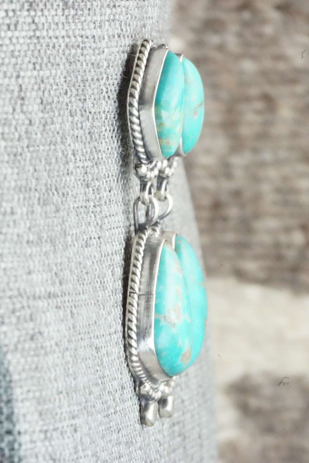 Turquoise & Sterling Silver Earrings - Verley Betone