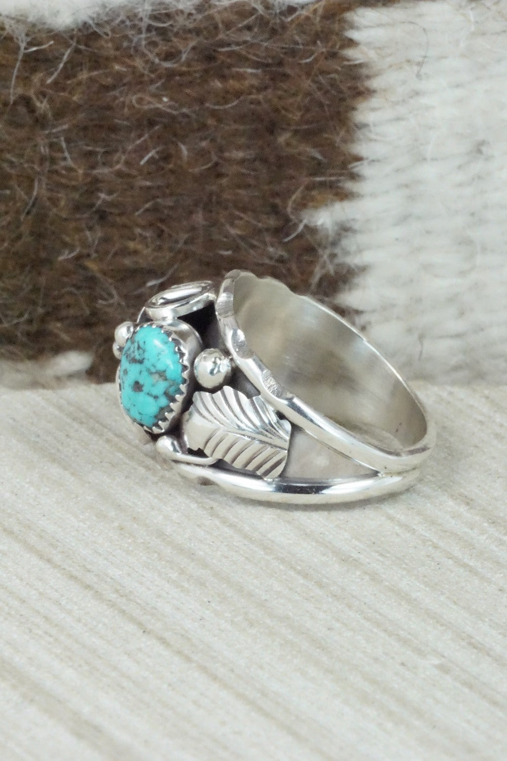 Turquoise & Sterling Silver Ring - Max Calladitto - Size 12