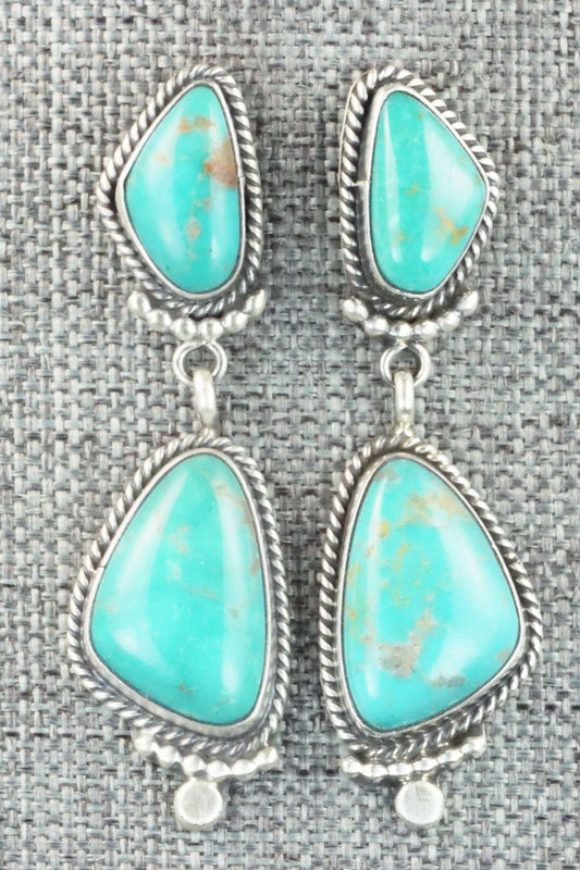 Turquoise & Sterling Silver Earrings - Verley Betone