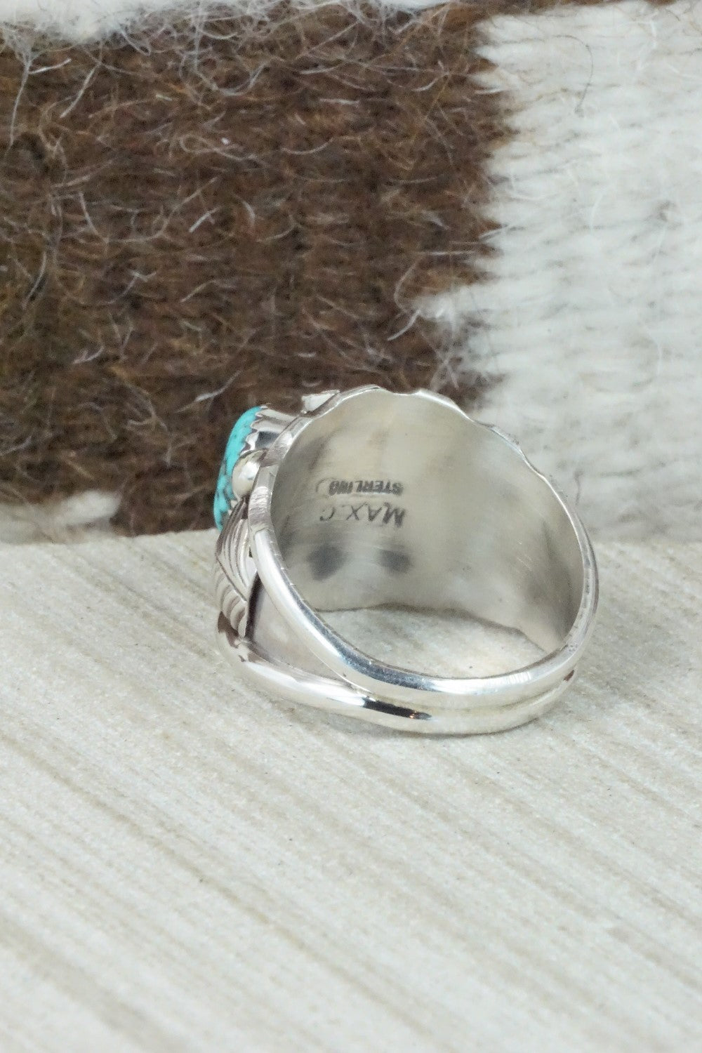 Turquoise & Sterling Silver Ring - Max Calladitto - Size 12