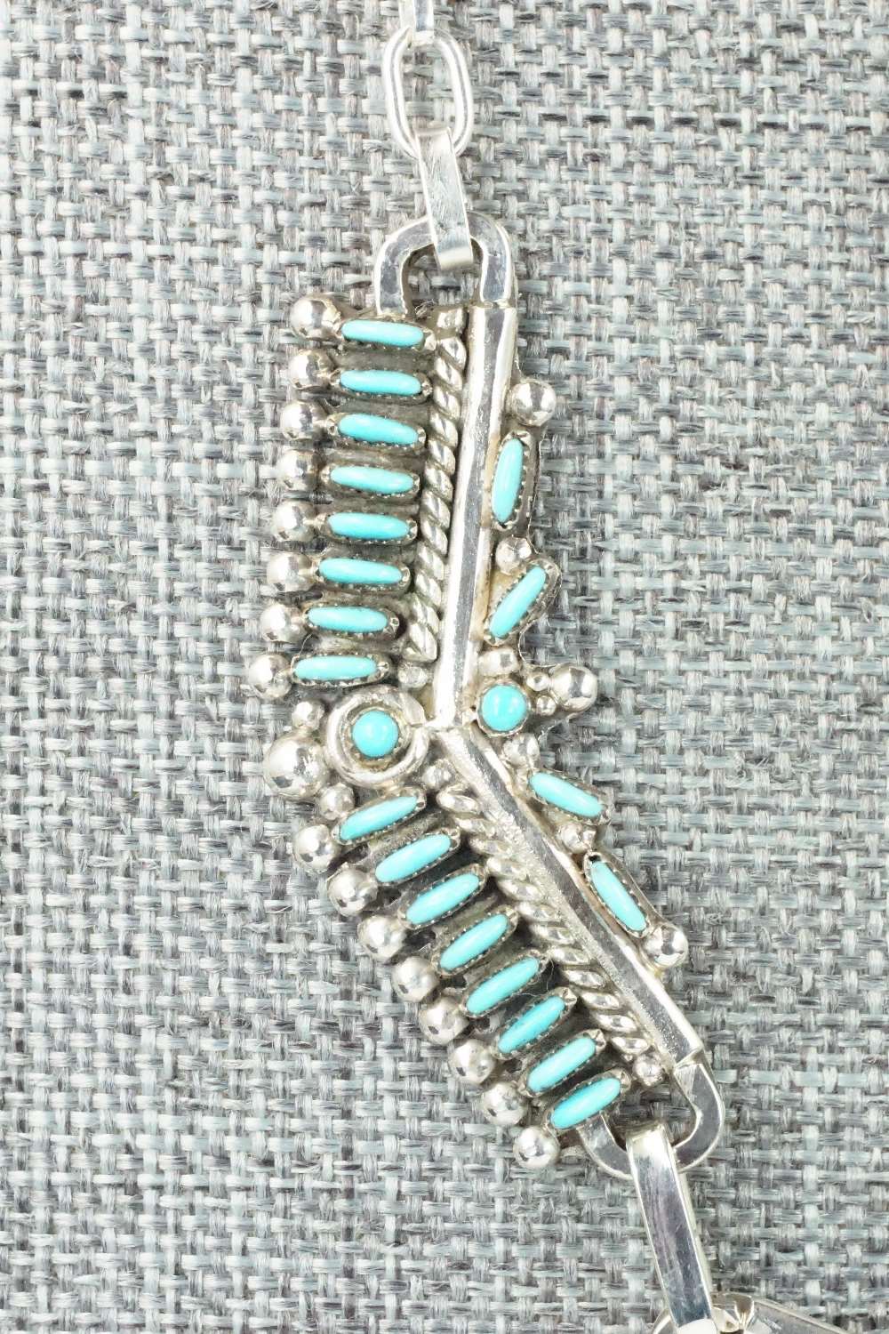 Turquoise & Sterling Silver Necklace and Earrings Set - Connie Wyaco