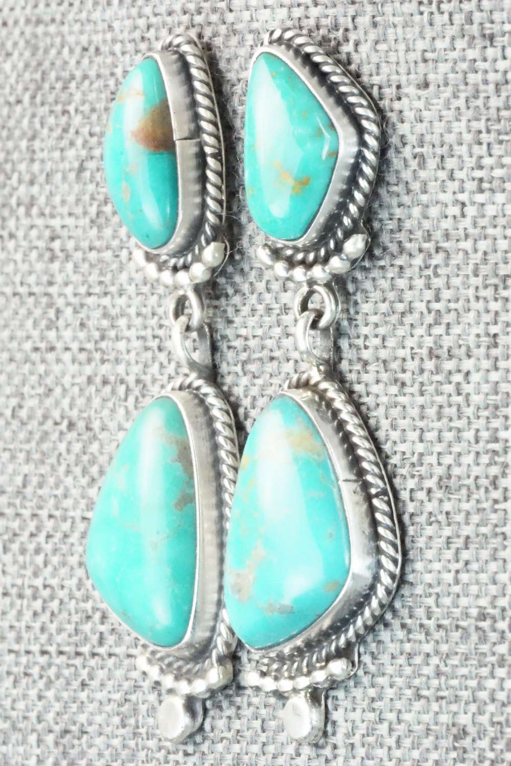 Turquoise & Sterling Silver Earrings - Verley Betone
