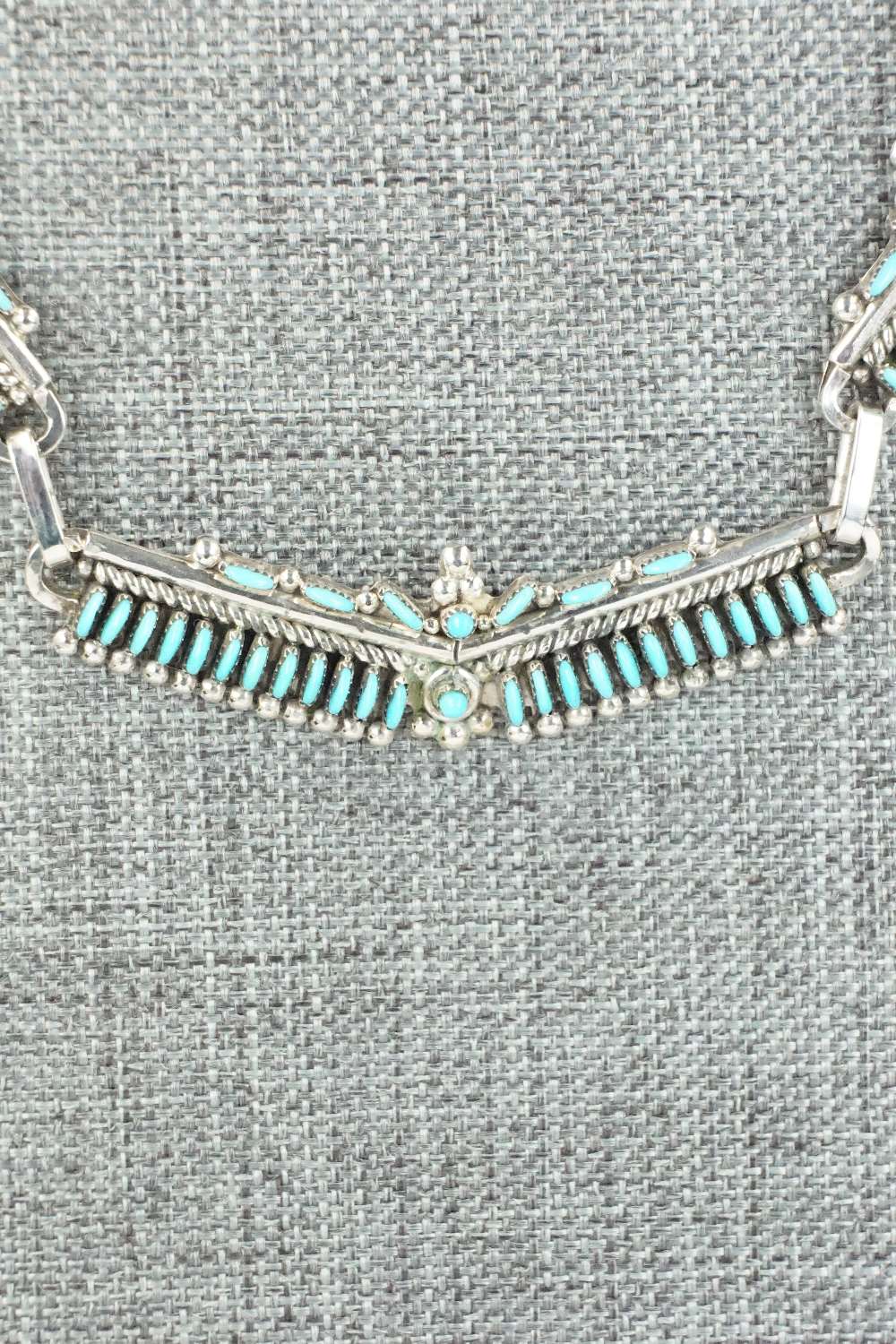 Turquoise & Sterling Silver Necklace and Earrings Set - Connie Wyaco