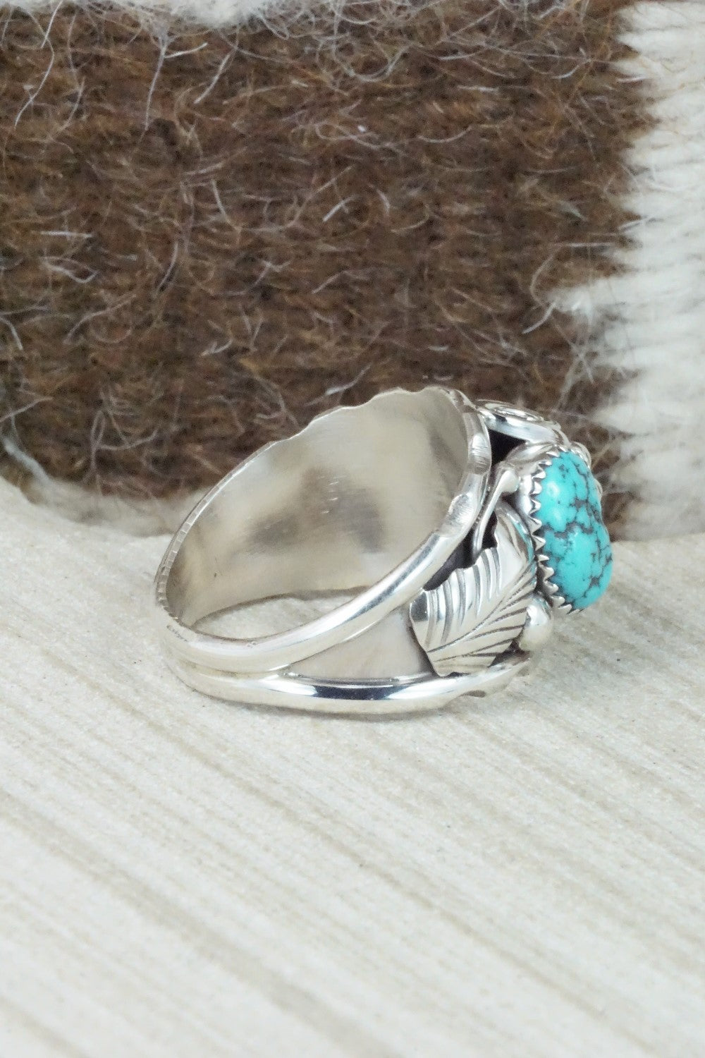 Turquoise & Sterling Silver Ring - Max Calladitto - Size 12