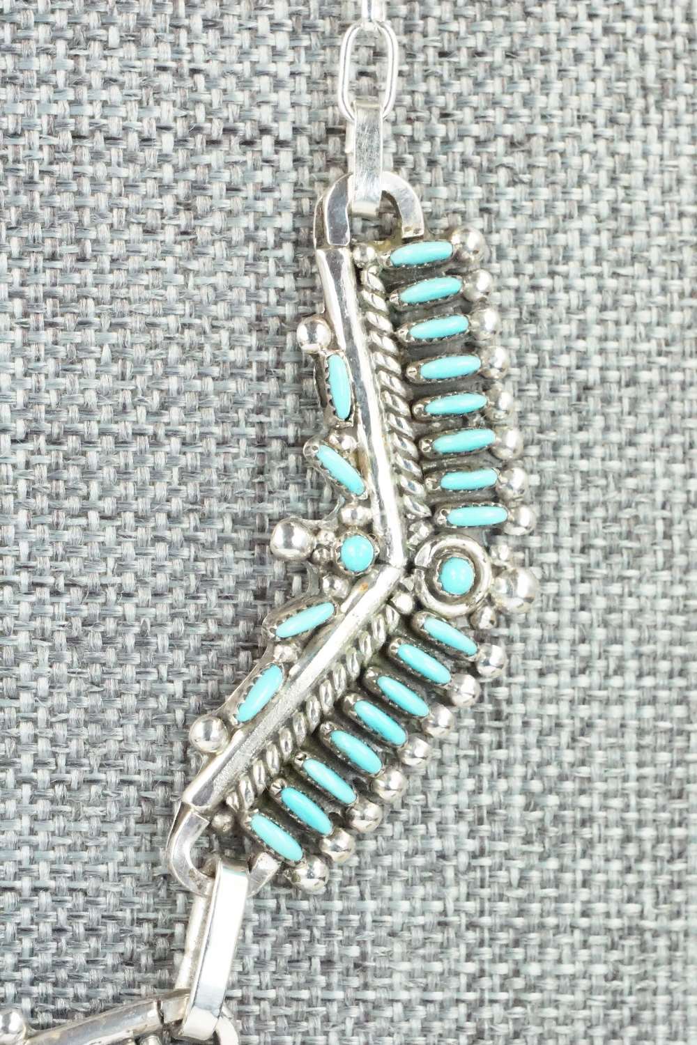 Turquoise & Sterling Silver Necklace and Earrings Set - Connie Wyaco