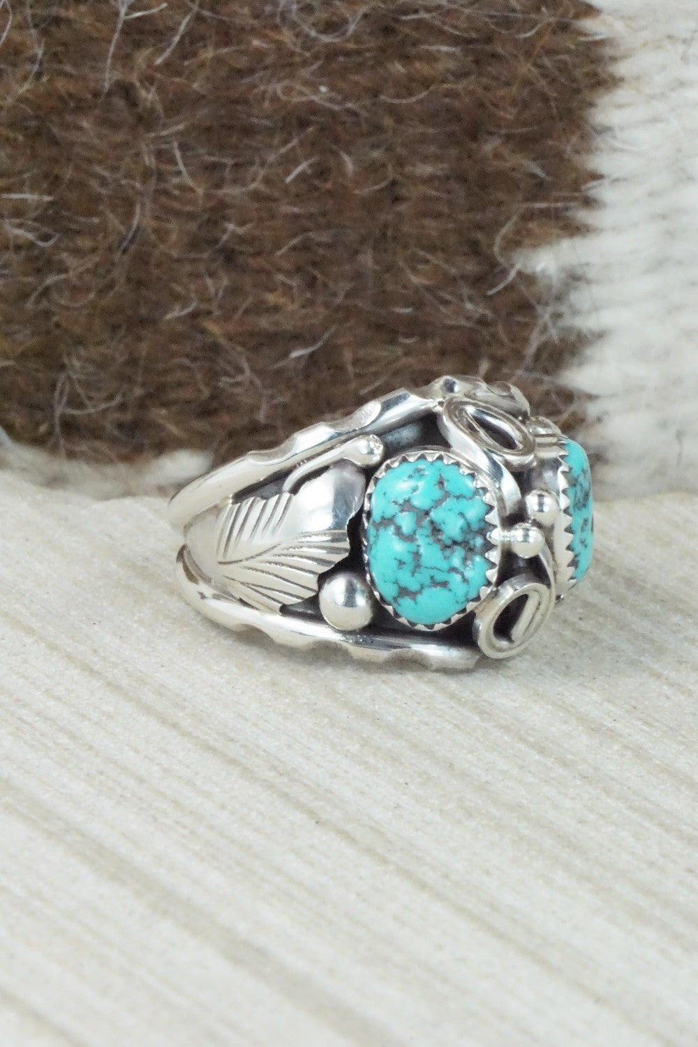 Turquoise & Sterling Silver Ring - Max Calladitto - Size 12