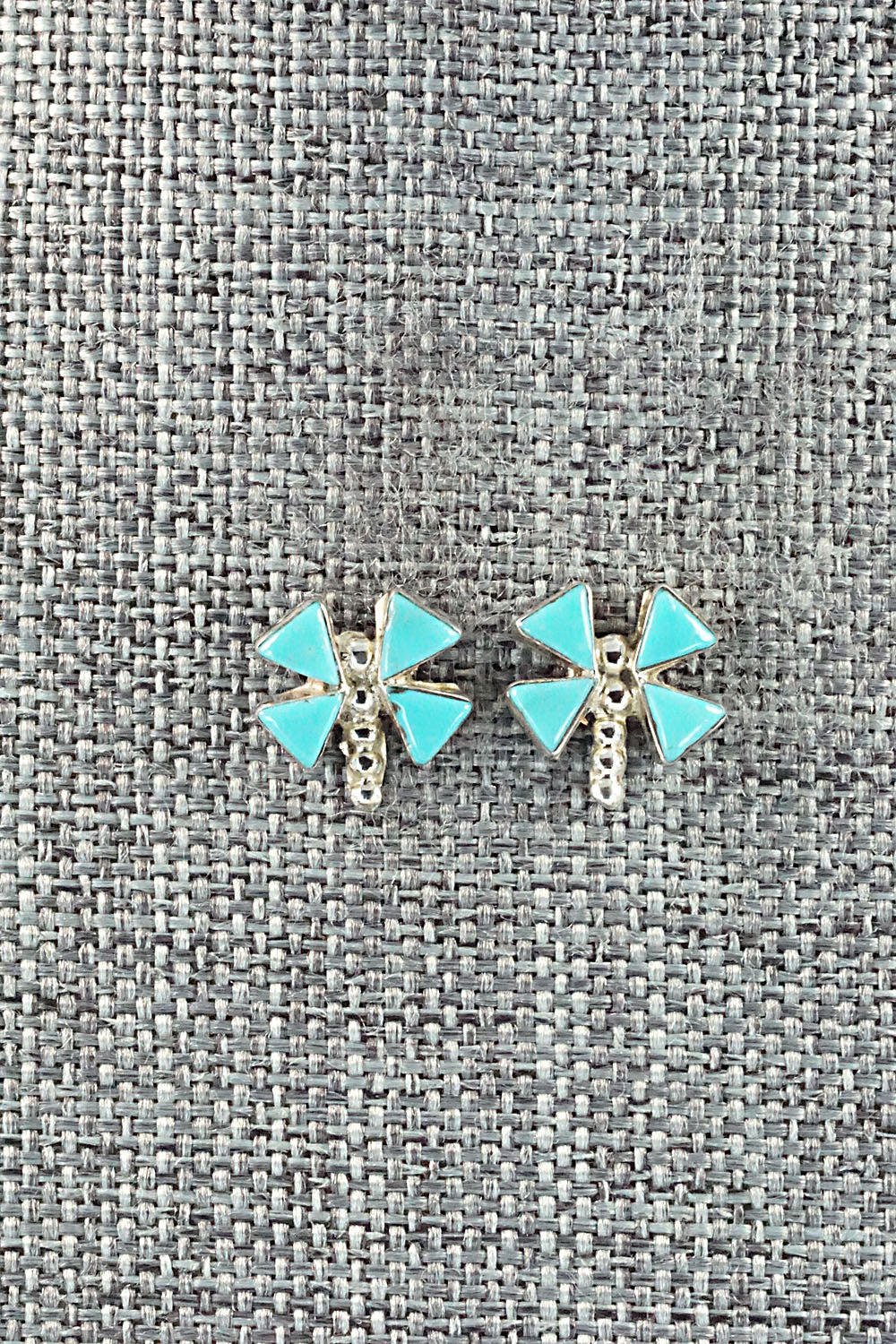 Turquoise & Sterling Silver Earrings - Denton Bobelu