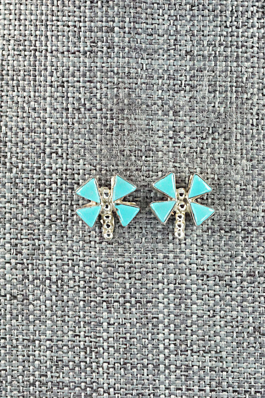 Turquoise & Sterling Silver Earrings - Denton Bobelu