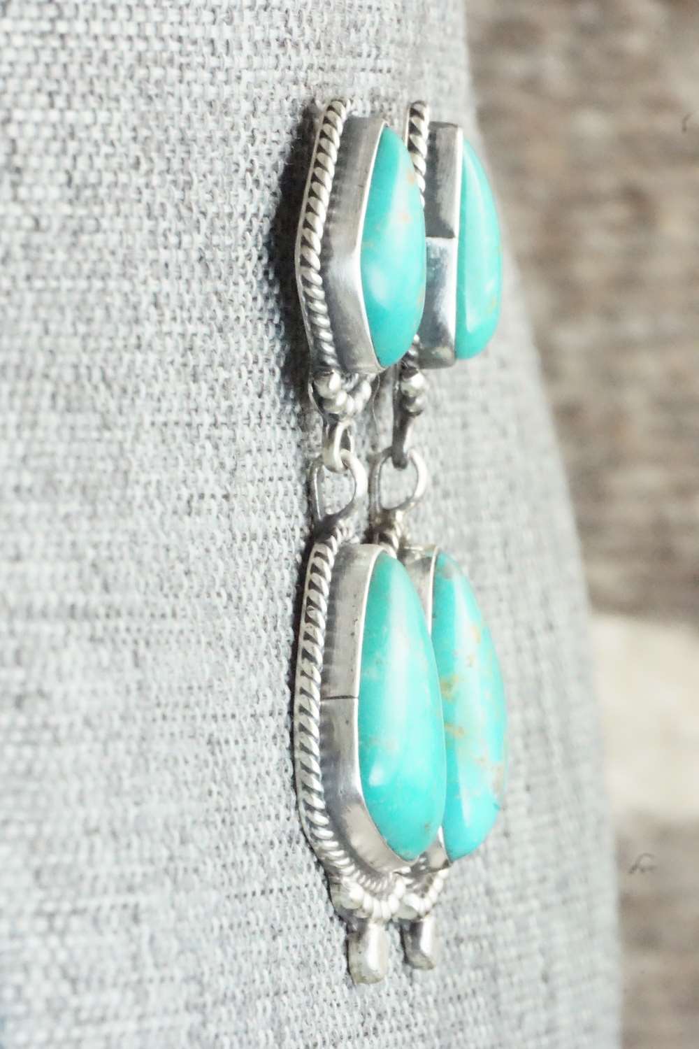 Turquoise & Sterling Silver Earrings - Verley Betone