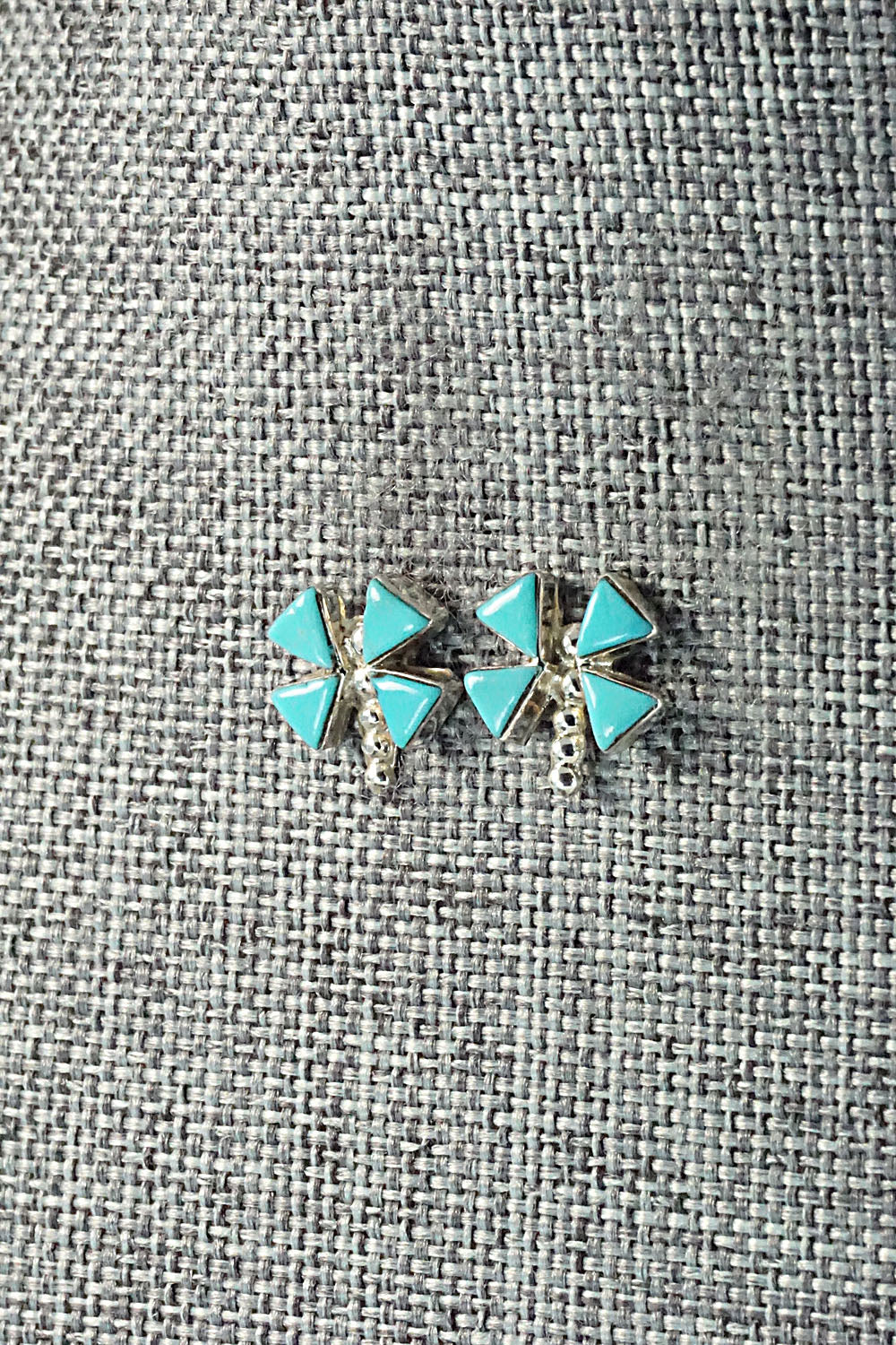 Turquoise & Sterling Silver Earrings - Denton Bobelu