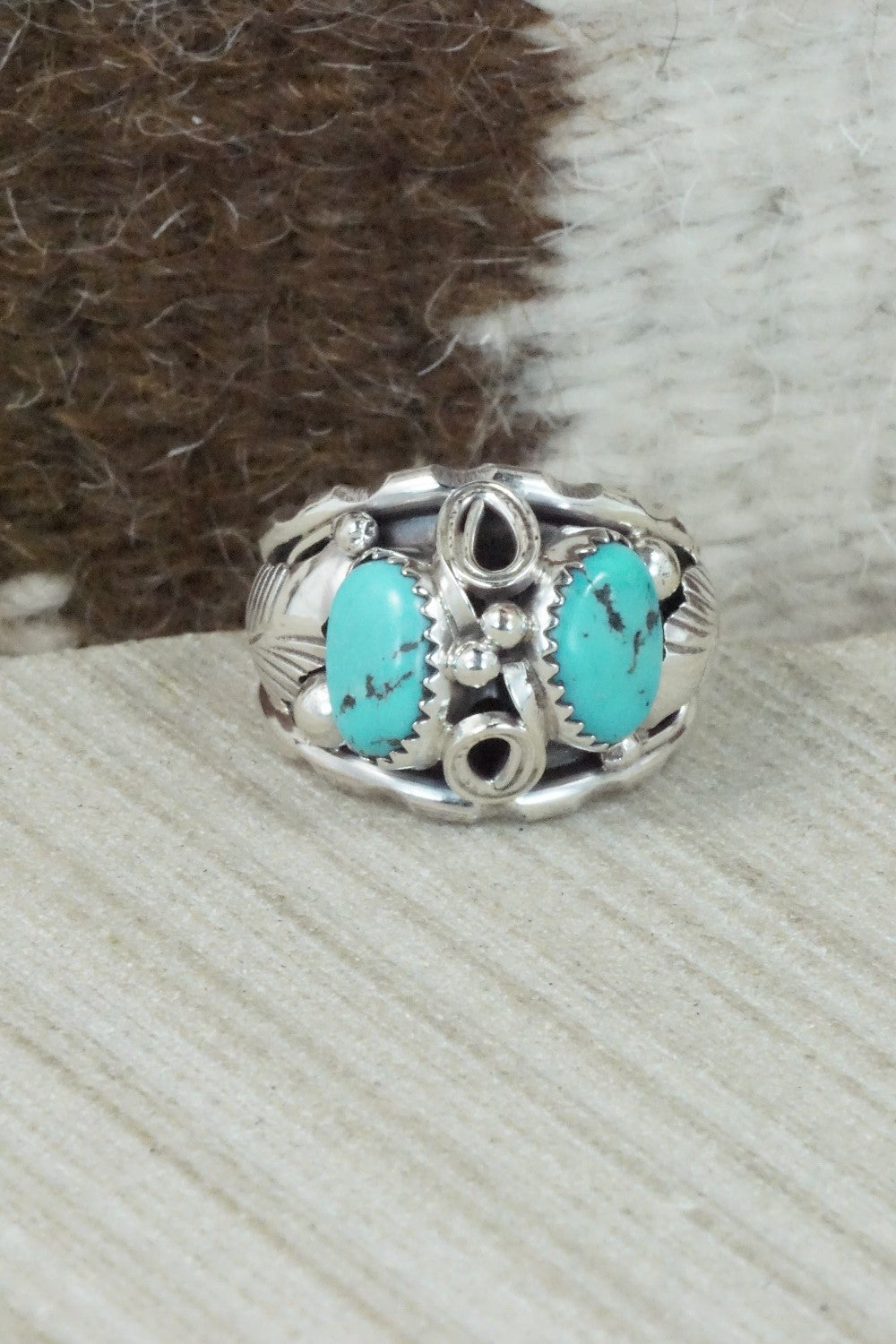 Turquoise & Sterling Silver Ring - Max Calladitto - Size 10