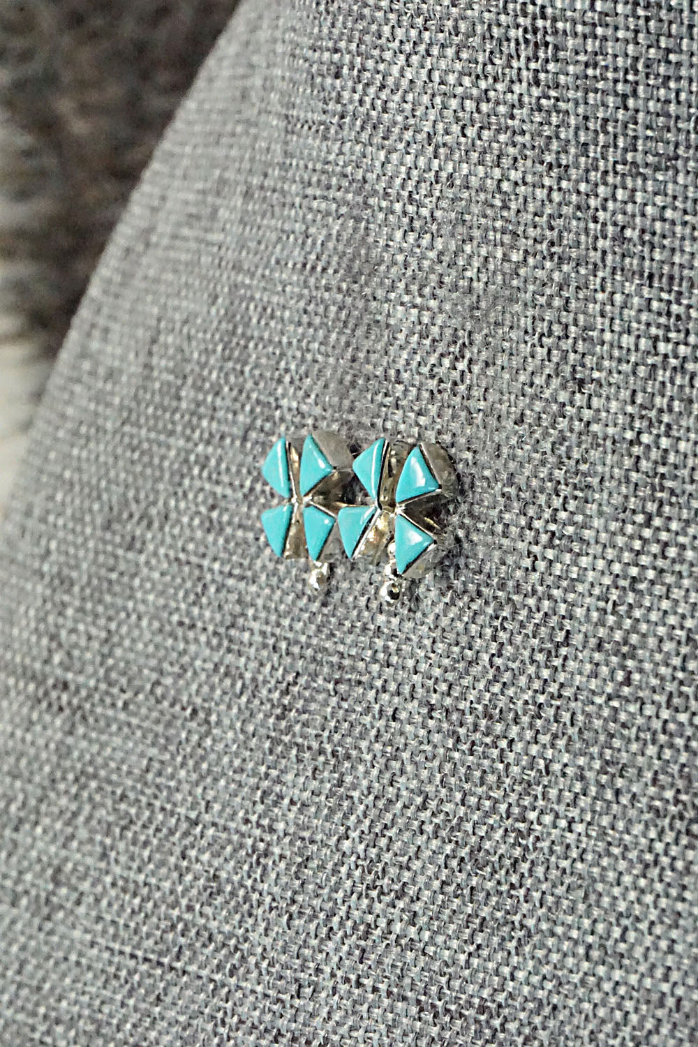 Turquoise & Sterling Silver Earrings - Denton Bobelu
