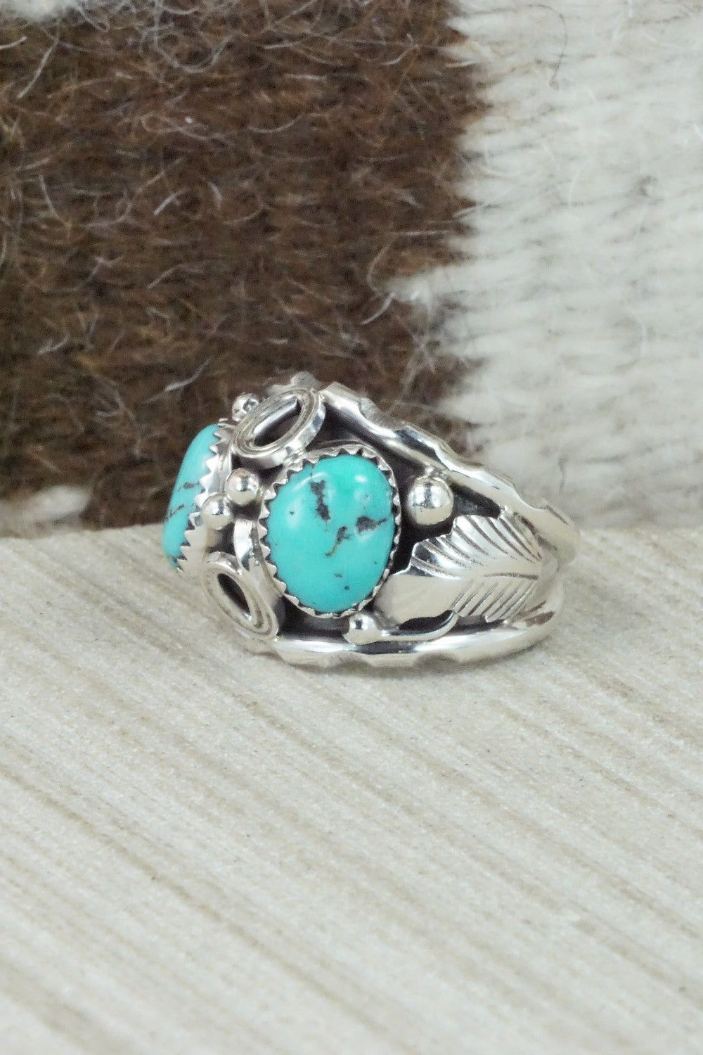 Turquoise & Sterling Silver Ring - Max Calladitto - Size 10