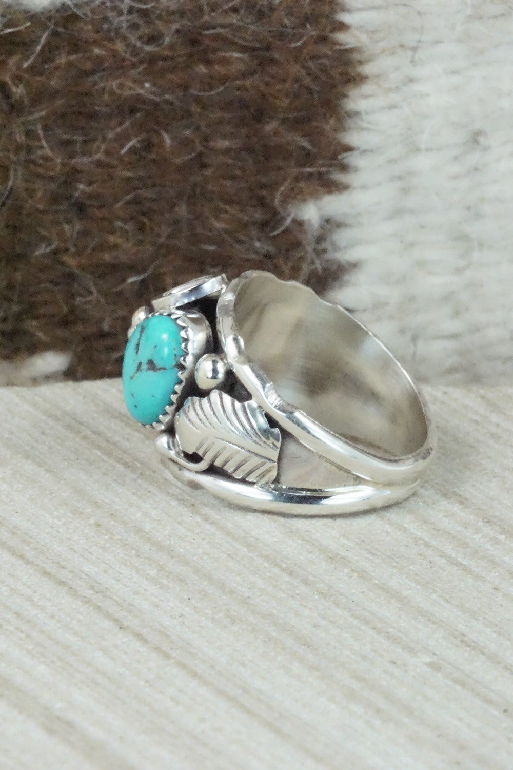 Turquoise & Sterling Silver Ring - Max Calladitto - Size 10