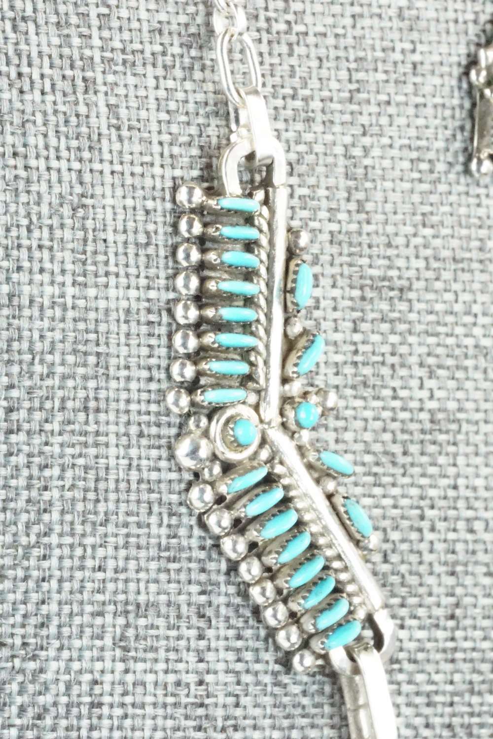 Turquoise & Sterling Silver Necklace and Earrings Set - Connie Wyaco