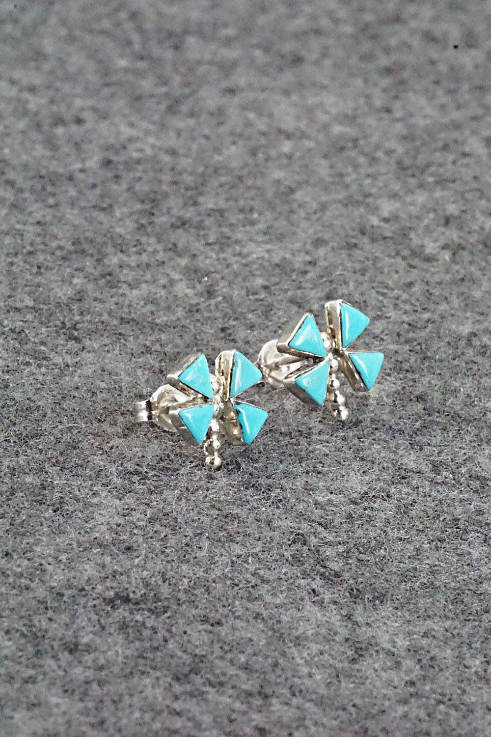 Turquoise & Sterling Silver Earrings - Denton Bobelu