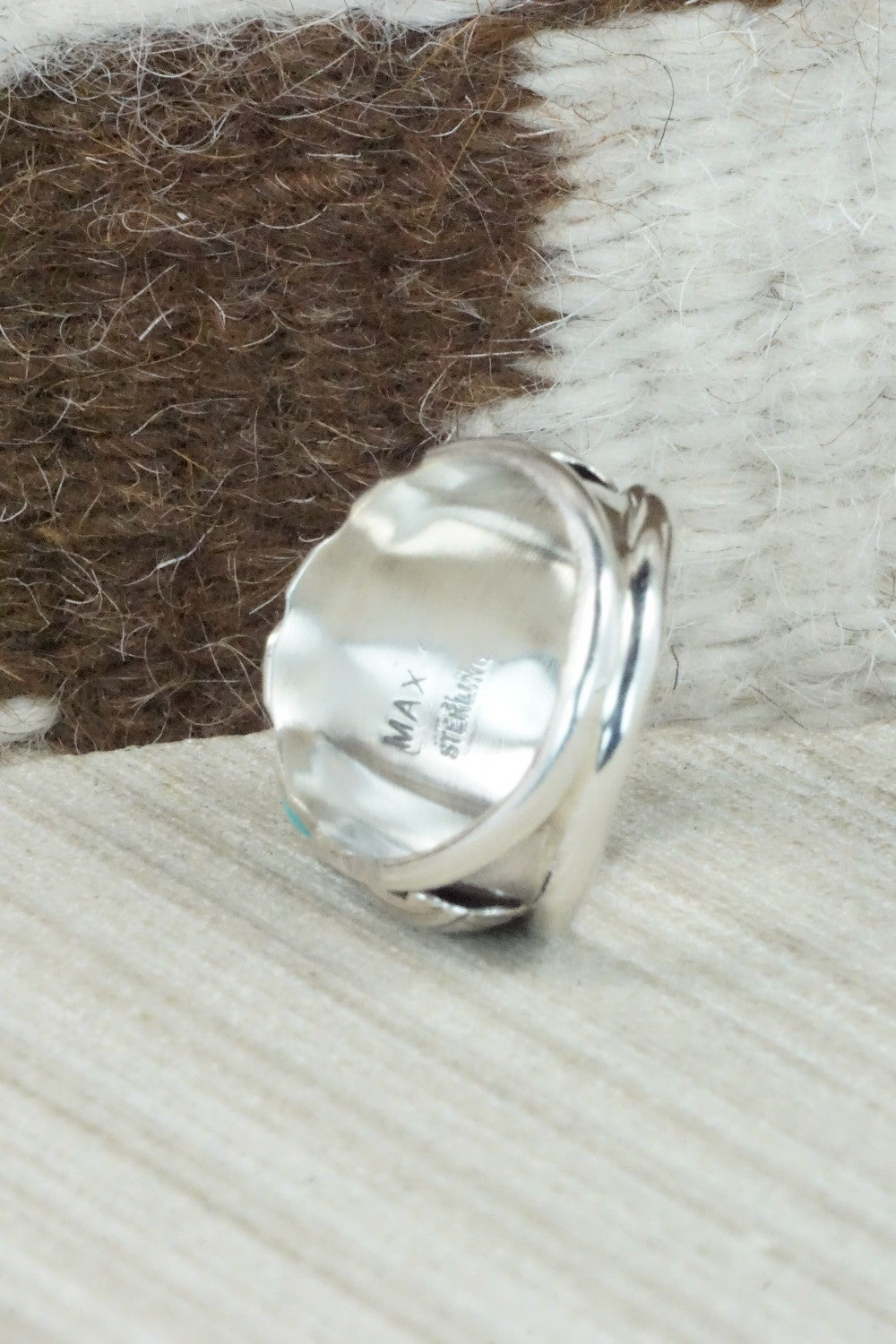 Turquoise & Sterling Silver Ring - Max Calladitto - Size 10