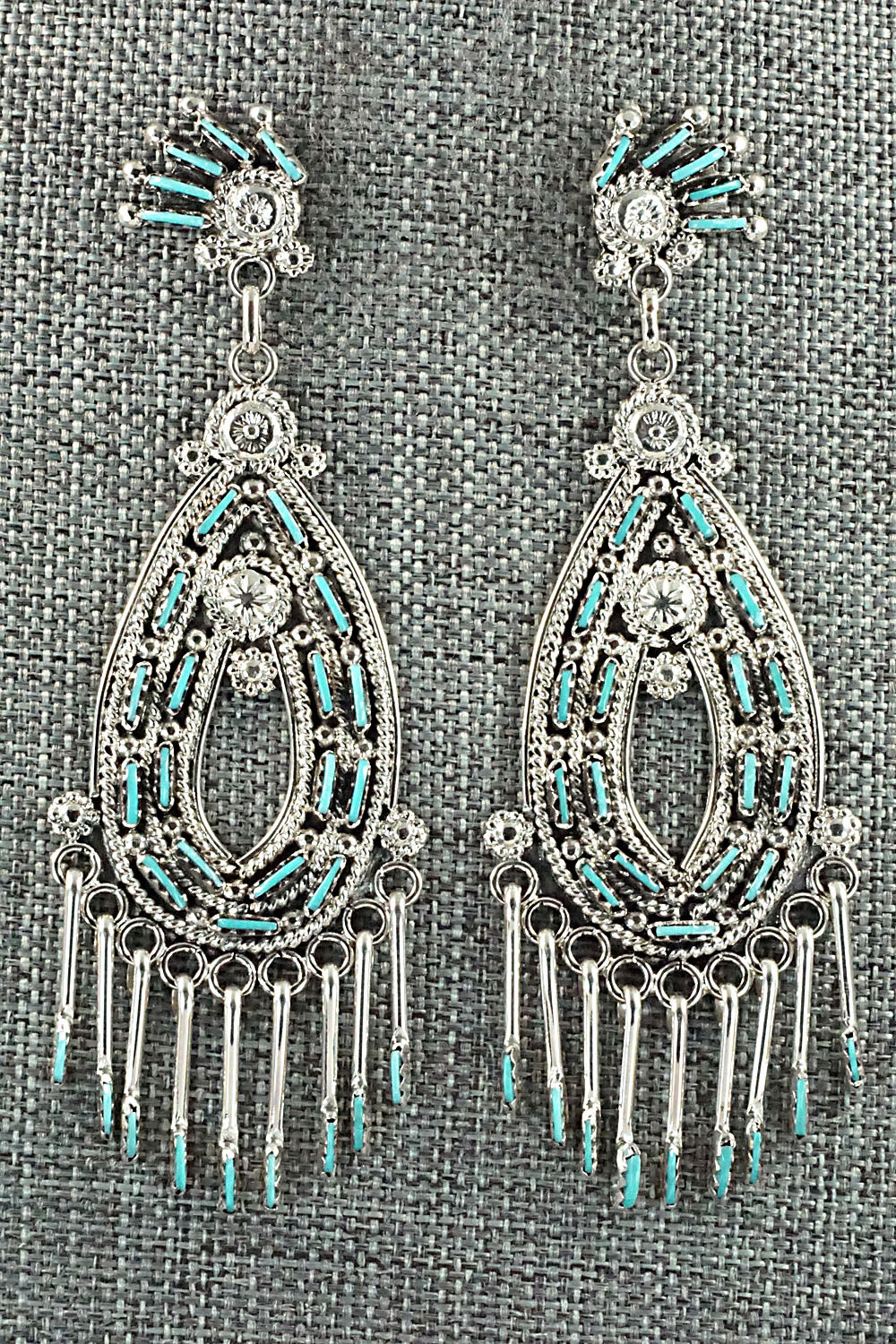 Turquoise & Sterling Silver Earrings - Kevin Leekity