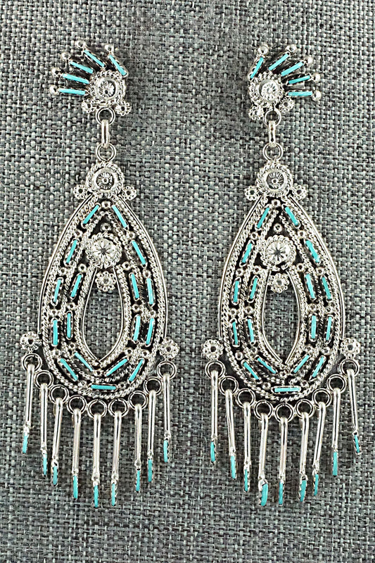 Turquoise & Sterling Silver Earrings - Kevin Leekity