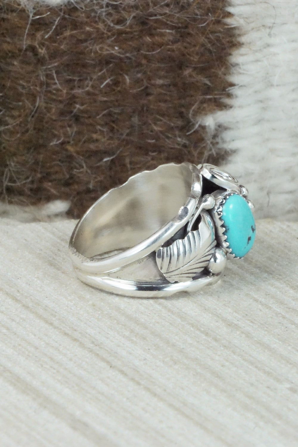 Turquoise & Sterling Silver Ring - Max Calladitto - Size 10