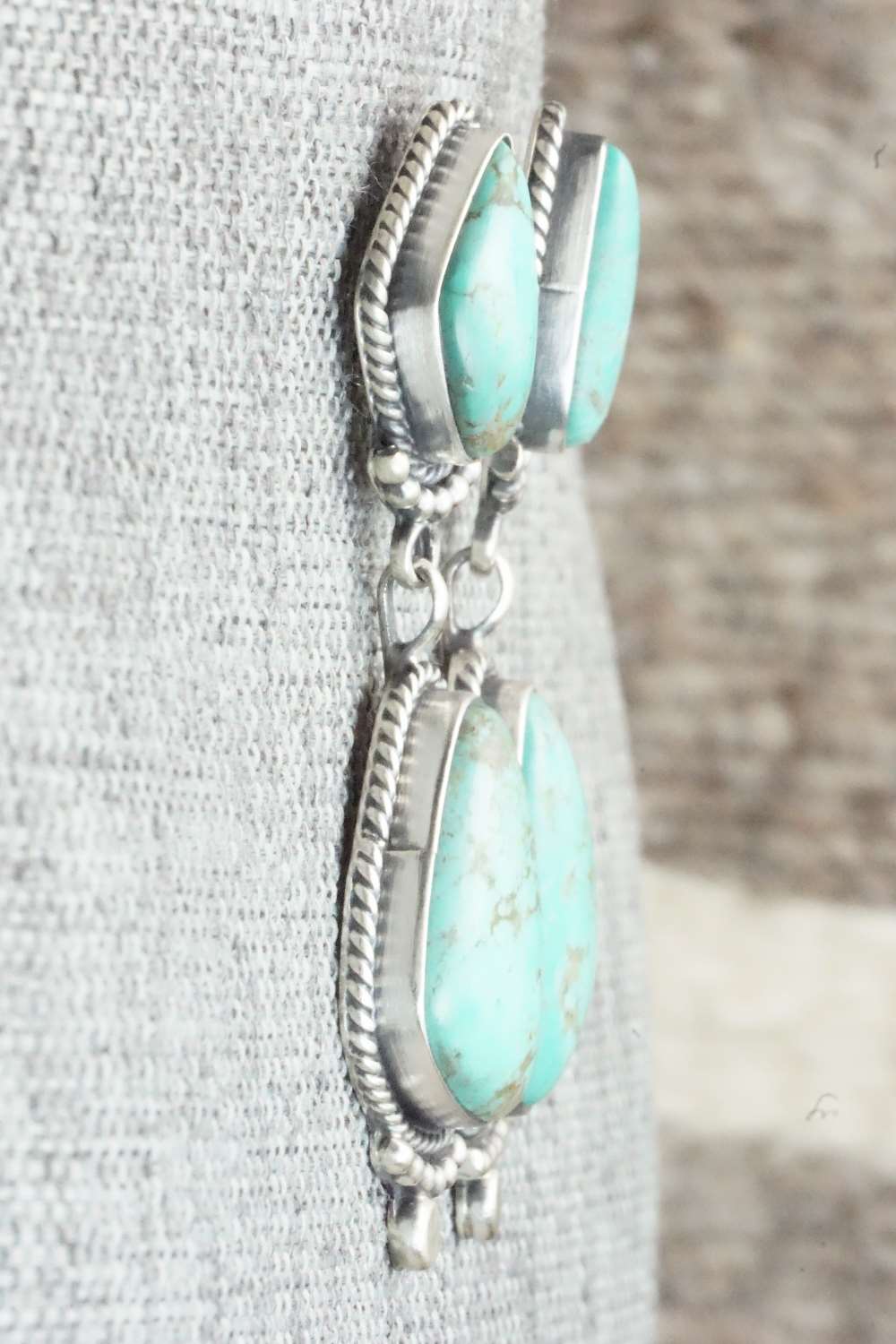 Turquoise & Sterling Silver Earrings - Verley Betone