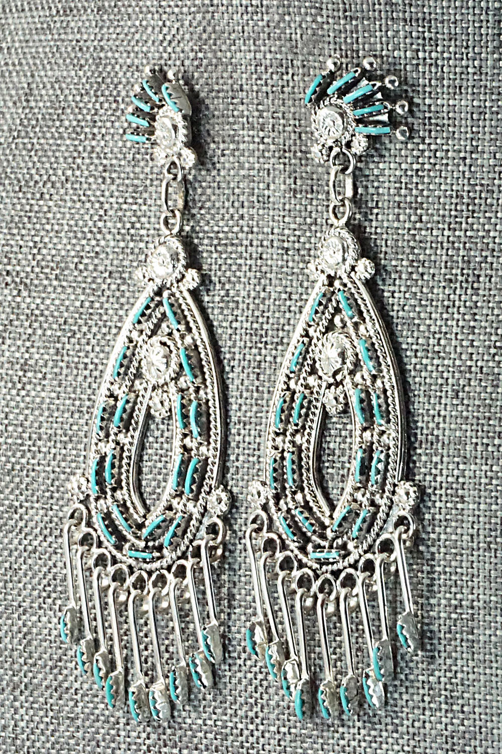 Turquoise & Sterling Silver Earrings - Kevin Leekity