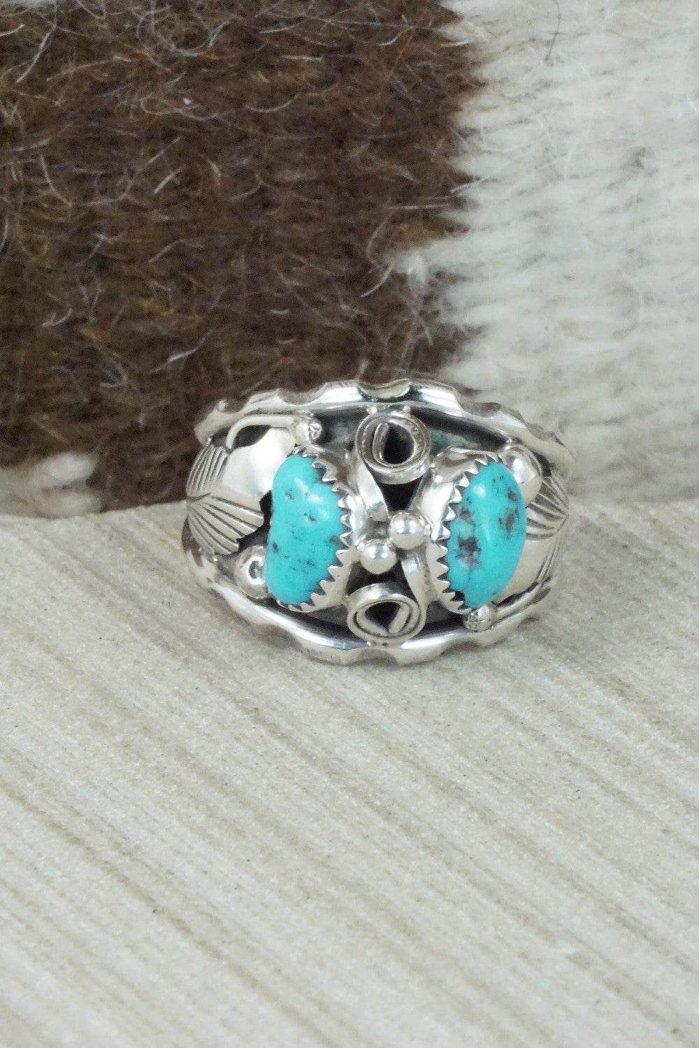 Turquoise & Sterling Silver Ring - Max Calladitto - Size 13