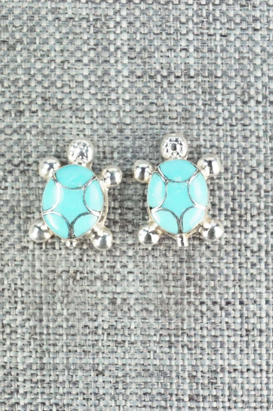 Turquoise & Sterling Silver Earrings - Amielda Peynetsa