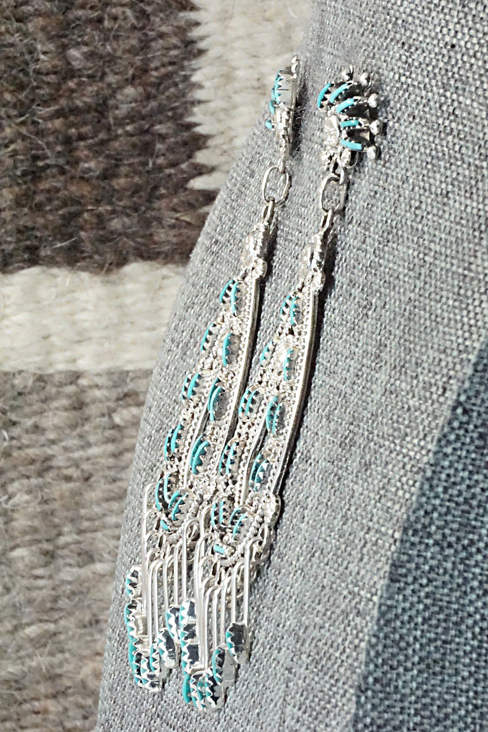 Turquoise & Sterling Silver Earrings - Kevin Leekity