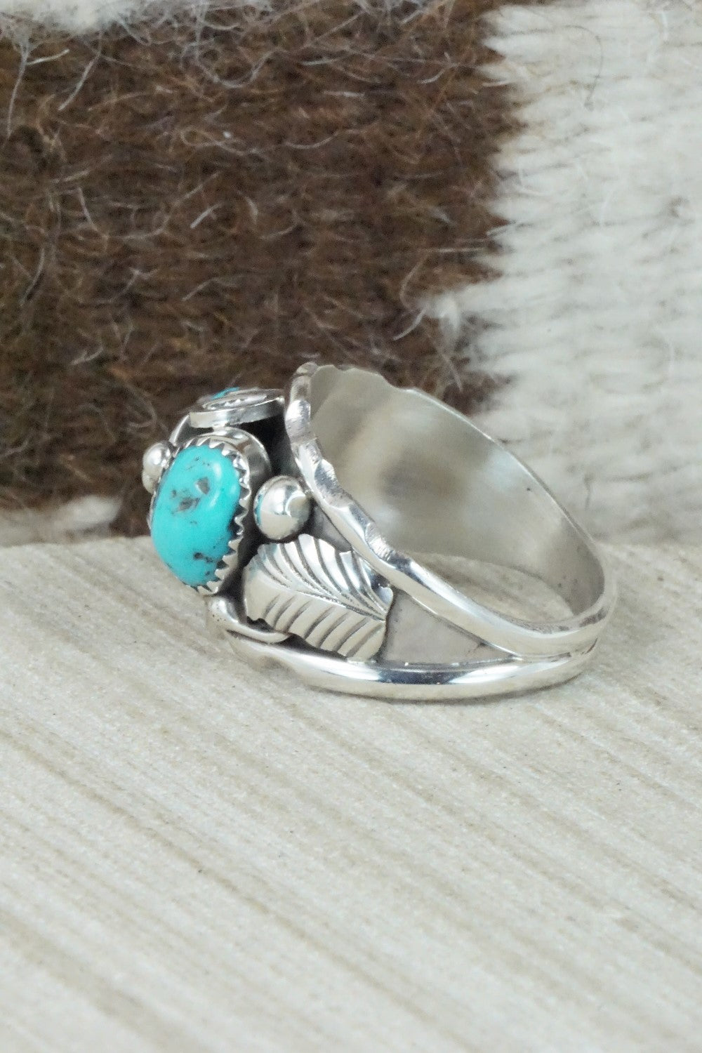 Turquoise & Sterling Silver Ring - Max Calladitto - Size 13