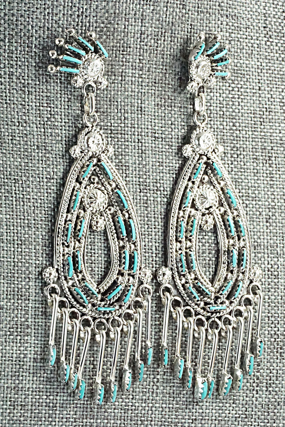 Turquoise & Sterling Silver Earrings - Kevin Leekity