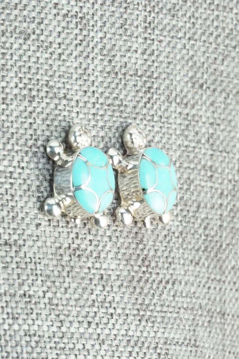 Turquoise & Sterling Silver Earrings - Amielda Peynetsa