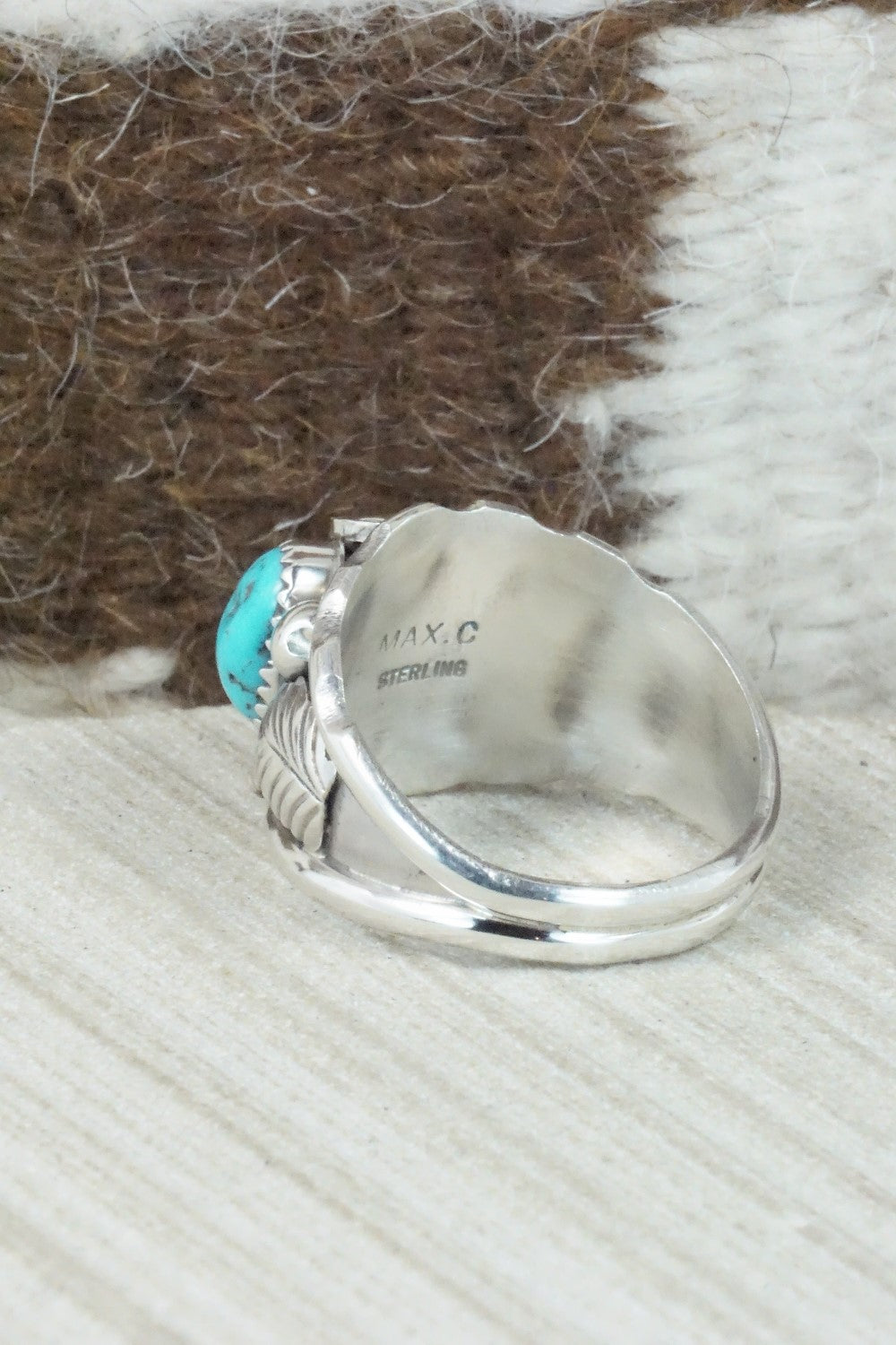 Turquoise & Sterling Silver Ring - Max Calladitto - Size 13