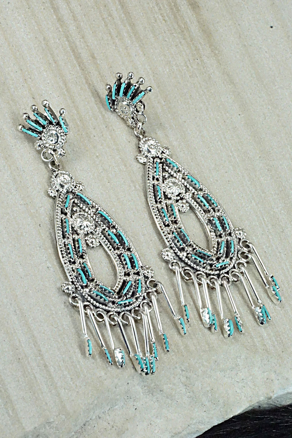 Turquoise & Sterling Silver Earrings - Kevin Leekity