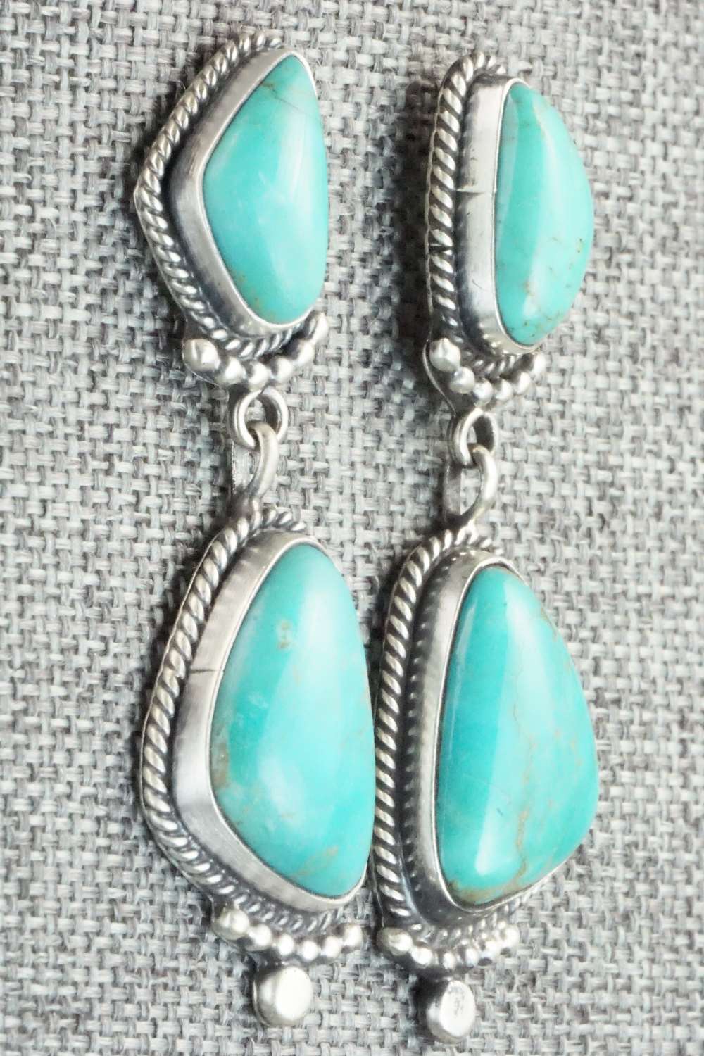 Turquoise & Sterling Silver Earrings - Verley Betone