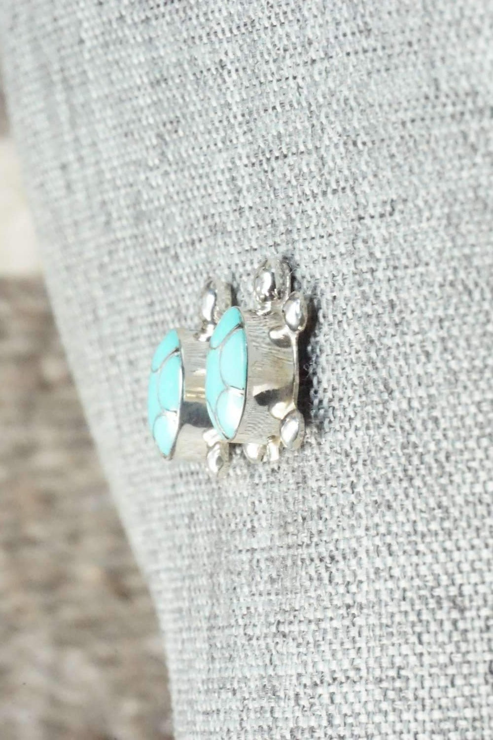 Turquoise & Sterling Silver Earrings - Amielda Peynetsa
