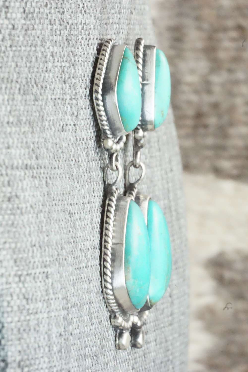 Turquoise & Sterling Silver Earrings - Verley Betone
